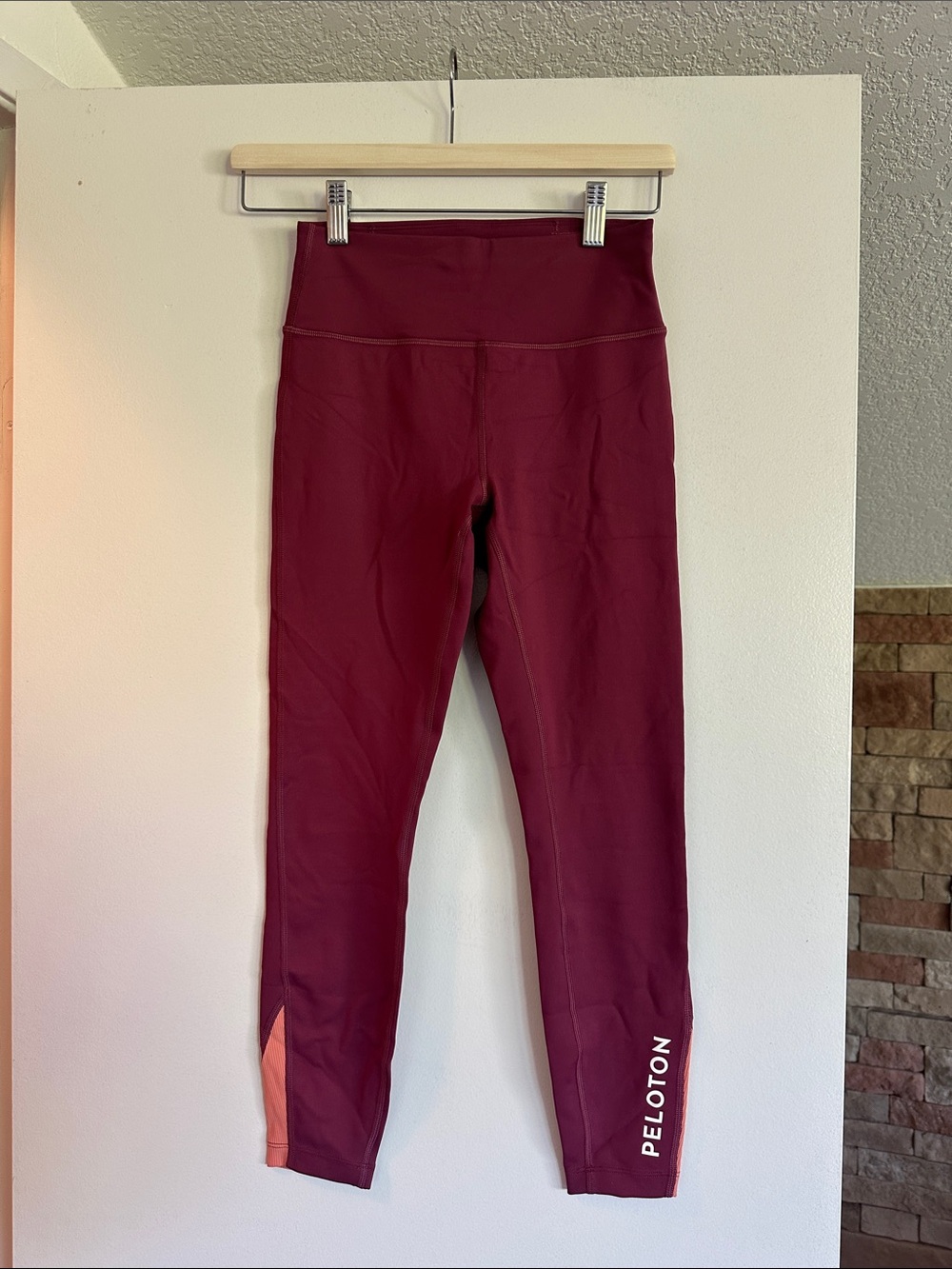 Peloton Girls' High-Waist Maroon Leggings